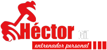 Logo Hector Gil Entrenador Personal en Badajoz rectangular fondo transparente. Entrenamiento en Sala, online, Hipopresivos, trx